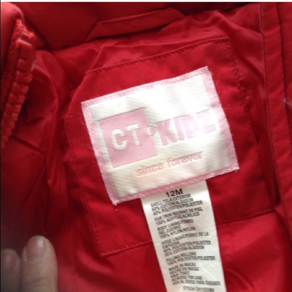CT KIDZ RED WINTER COAT 12 MO NWOT - Picture 5 of 5